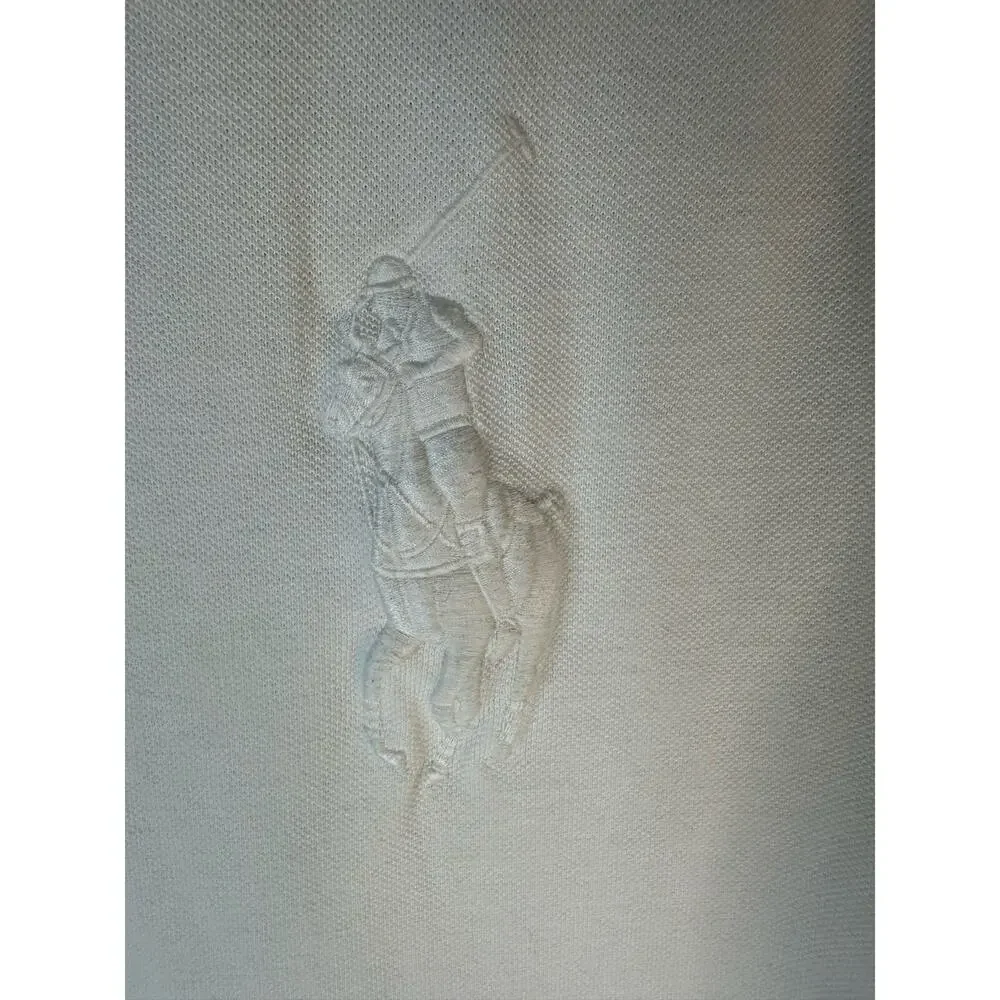 Polo Ralph Lauren White Cotton Mesh Polo Shirt Big Pony logo and a 